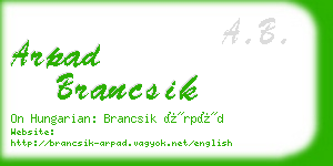 arpad brancsik business card